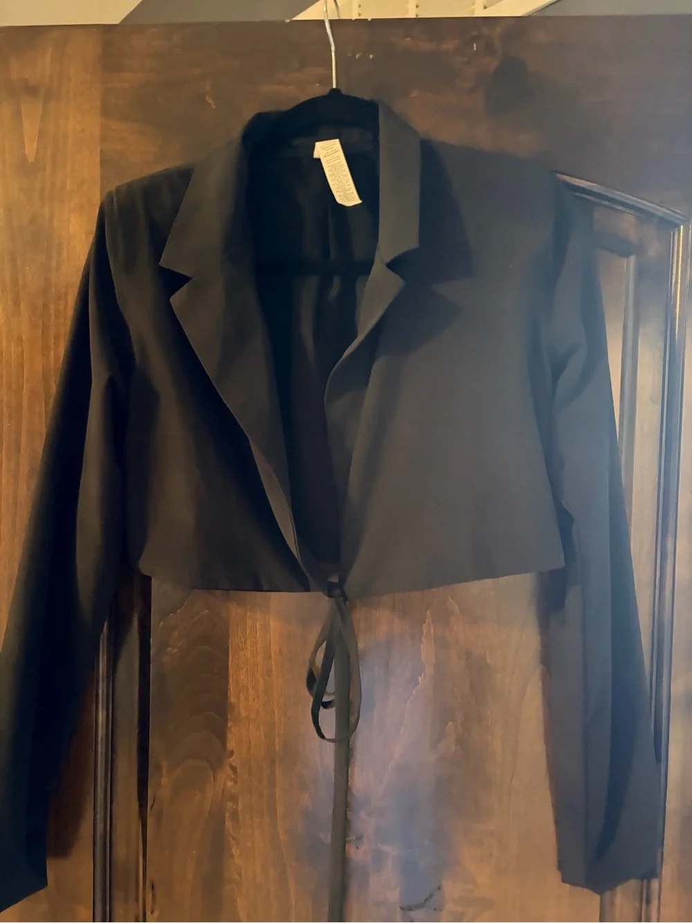 Alo Yoga Black Bolero Tie-Front Blazer